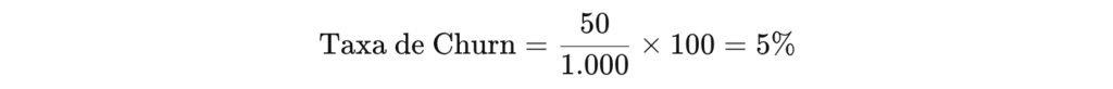 Exemplo Prático cálculo de churn