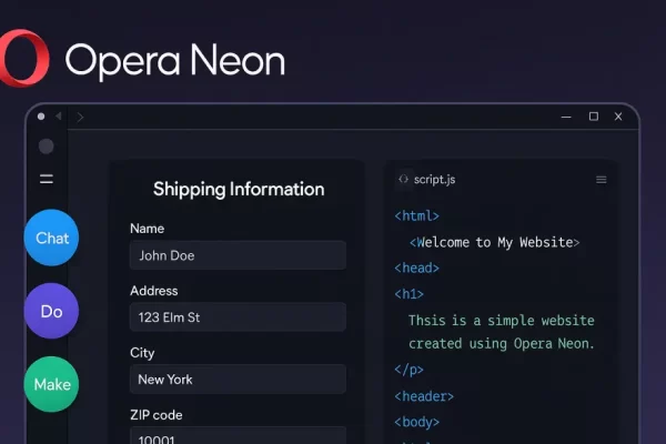 Opera Neon: O Navegador com IA que Cria Sites e Jogos