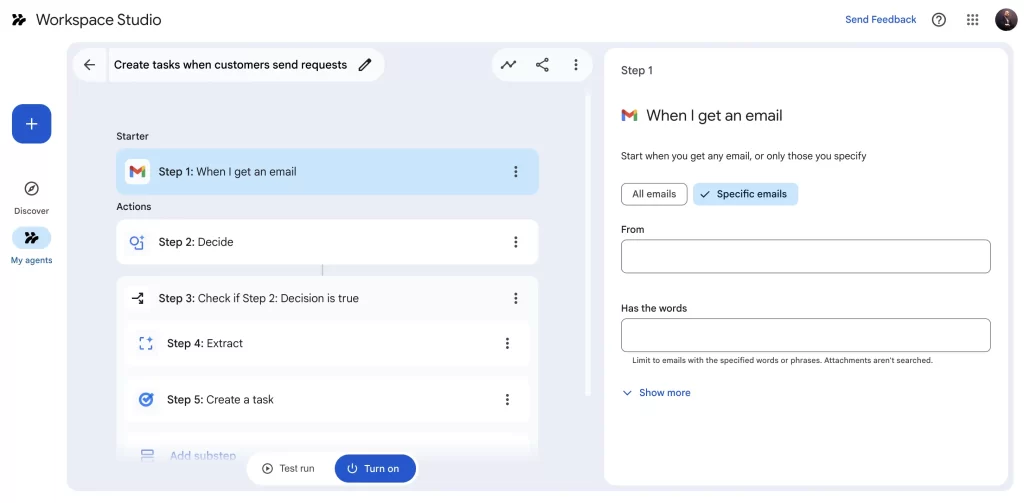 O que é o agente de IA do Google Workspace (Workspace Studio)